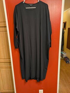 Bryn Walker Cocoon Tunic Dress Black Oversized Cropped Sleeve Large look XS Made